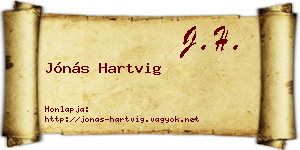 Jónás Hartvig névjegykártya